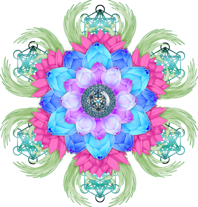 lotus flower, bird, metatron's cube-3650472.jpg